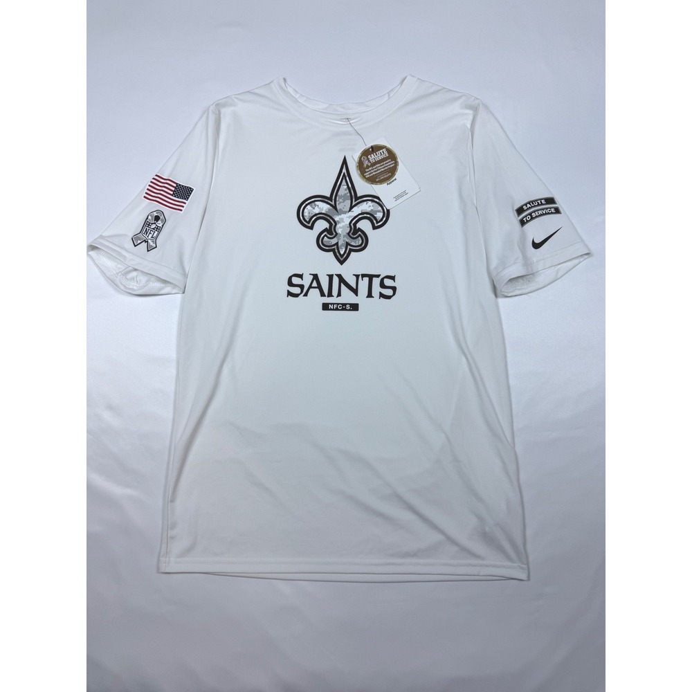 Nike New Orleans Saints Salute to Service White‎ Dri-FIT Shirt Youth XL 18/20